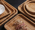 سینی مستطیلی بامبوی تجدیدپذیر، طرح لبه برآمده بشقاب غذای چوبی طبیعی
