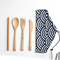 لوگوی OEM قابل حمل طبیعی سفر قاشق چنگال چوبی چاقو چوب بامبو ست کارد و چنگال ظروف تخت برای آشپزخانه