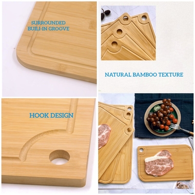 38x27x1.5cm تخته برش مربع بامبو آشپزخانه Camber Greener Chef with Groove