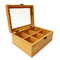 جعبه نگهداری چای بامبو خانگی 24x16x9cm چوبی با درب