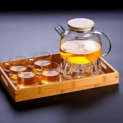 سینی بامبو مستطیل سازگار با محیط زیست با طراحی مدرن پایدار و پالت رنگ طبیعی